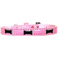 Mirage Pet Products Black Bone Widget Croc Dog CollarLight Pink Size 12 720-13 LPKC12